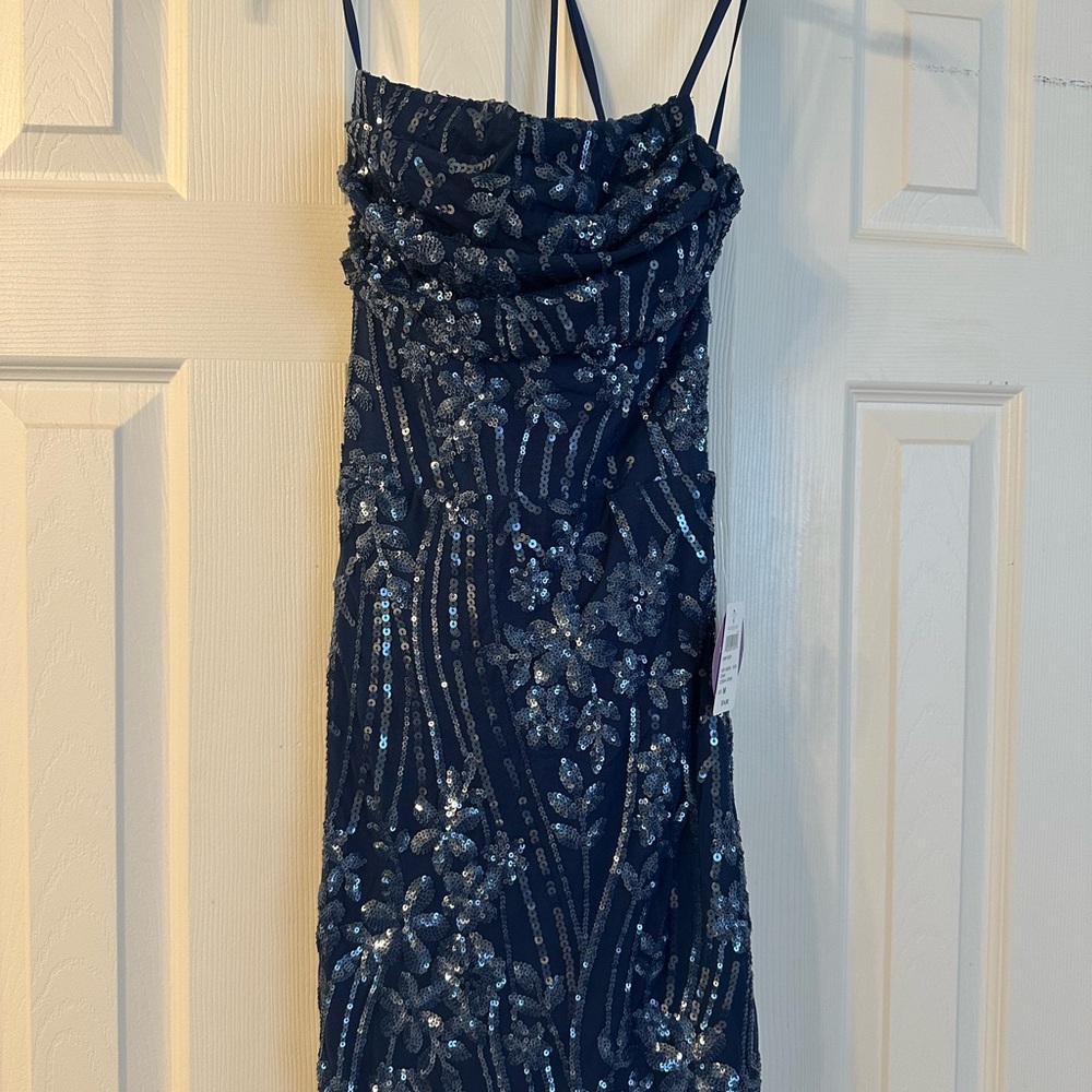 Windsor Navy Sequin Mini Dress